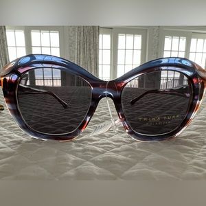 Trina Turk Ibiza Sunglasses with blue and brown crystal